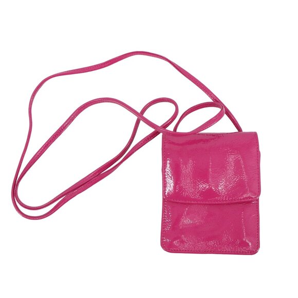HOBO International Vintage Patent Leather Fuschia Pink Pouch Crossbody Bag